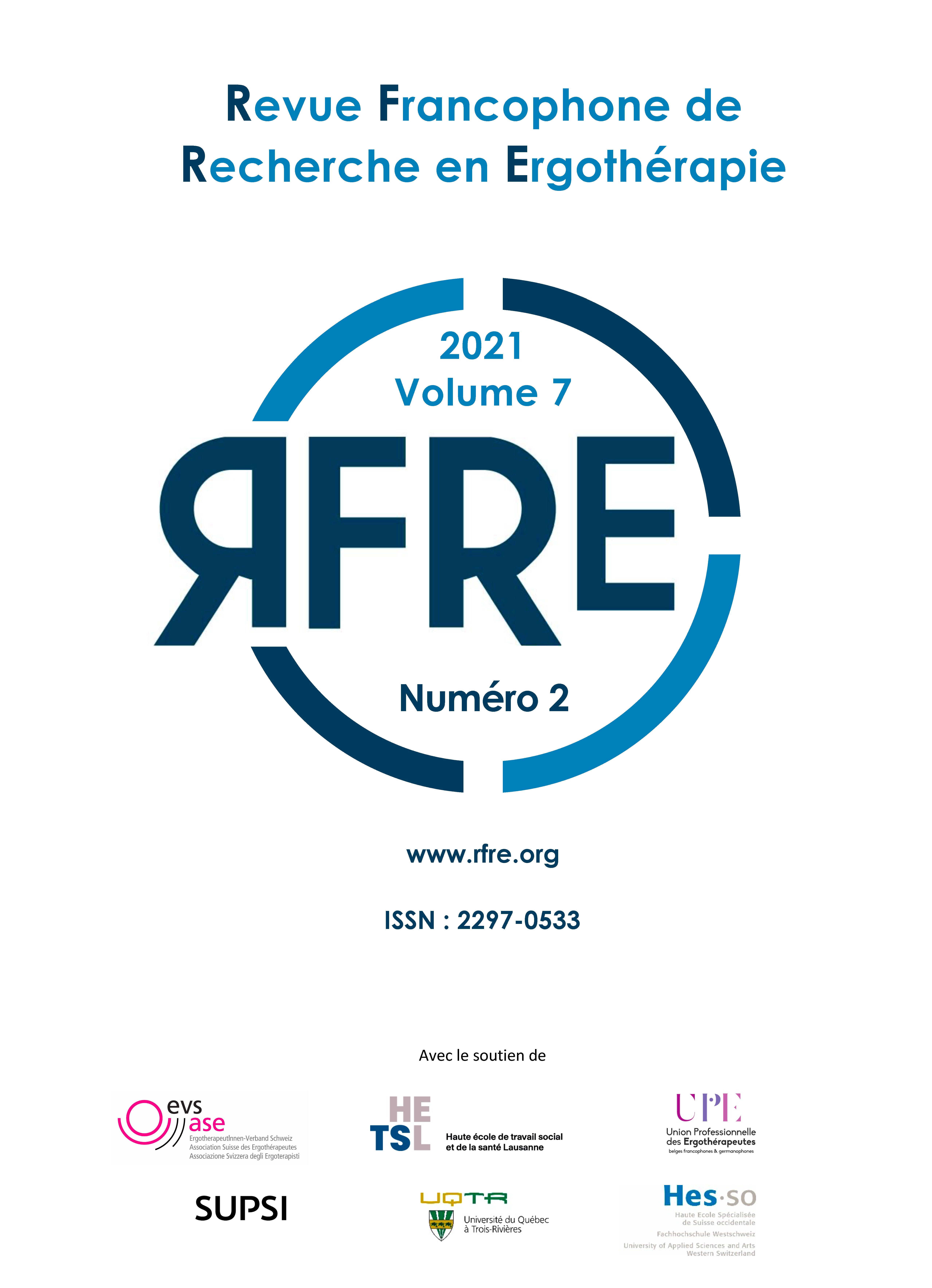 					Afficher Vol. 7 No. 2 (2021): Revue Francophone de Recherche en Ergothérapie
				