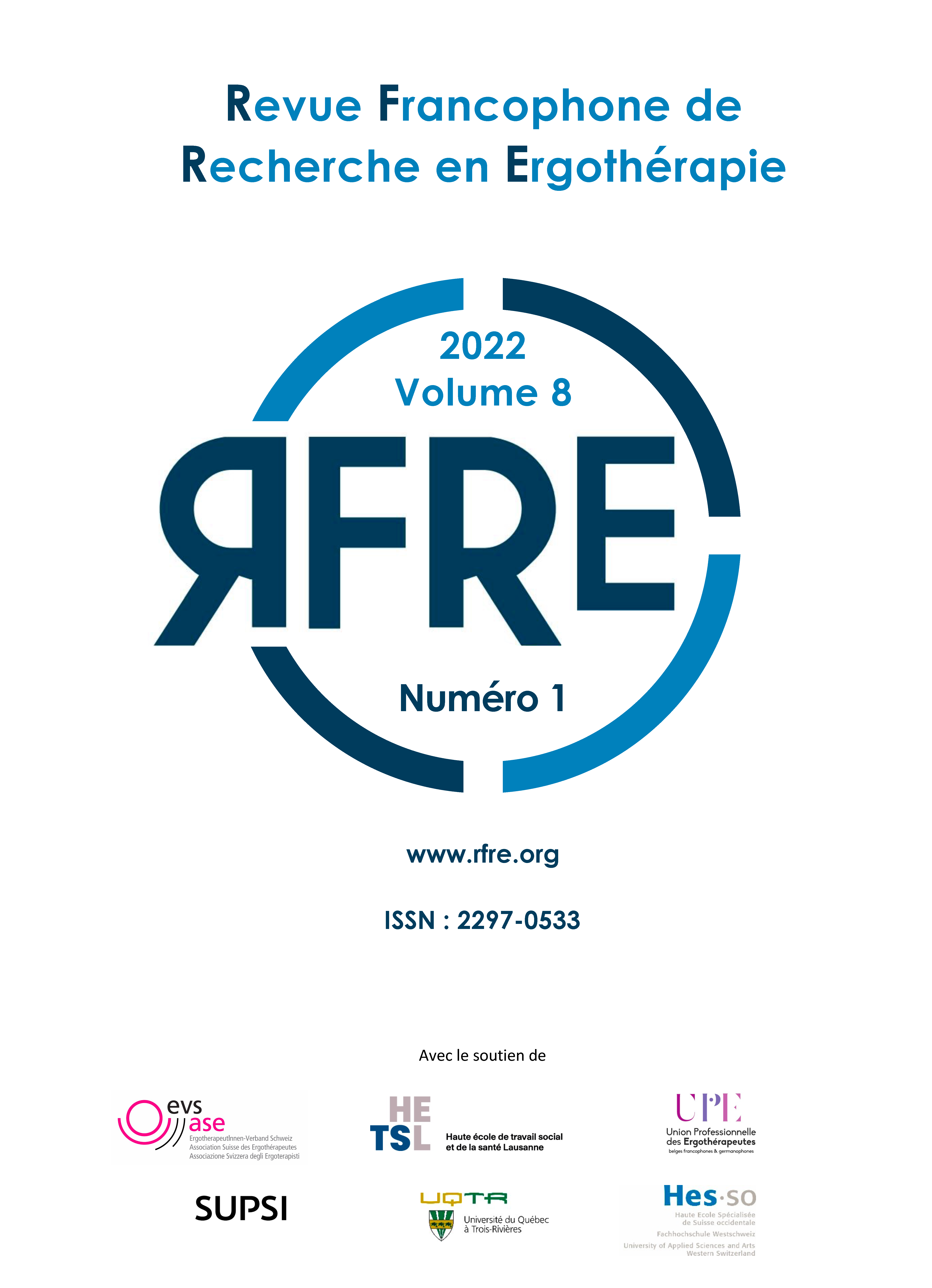 					Afficher Vol. 8 No. 1 (2022): Revue Francophone de Recherche en Ergothérapie
				